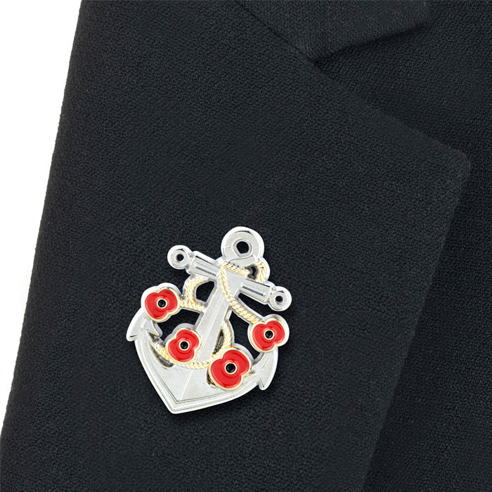Naval Poppy Anchor Badge