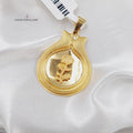21K Ounce Pendant Made of 21K Yellow Gold by Saeed Jewelry-21835