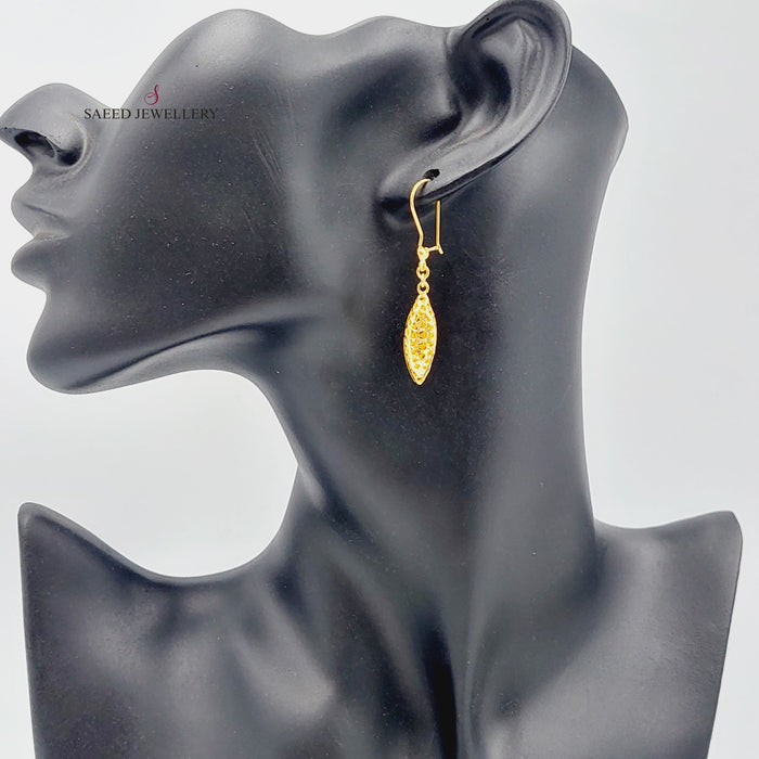 Oval Earrings Made Of  21K Yellow Gold by Saeed Jewelry-27411