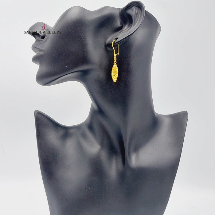 Oval Earrings Made Of  21K Yellow Gold by Saeed Jewelry-27411