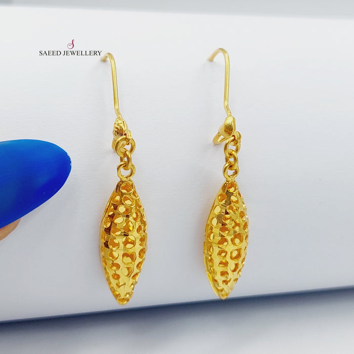 Oval Earrings Made Of  21K Yellow Gold by Saeed Jewelry-27411