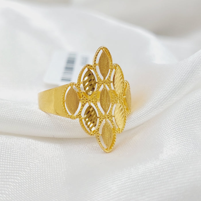 Oval Ring Made Of 21K Yellow Gold by Saeed Jewelry-27579