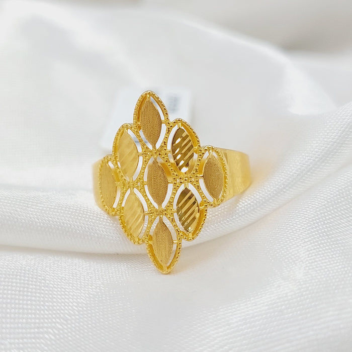 Oval Ring Made Of 21K Yellow Gold by Saeed Jewelry-27579
