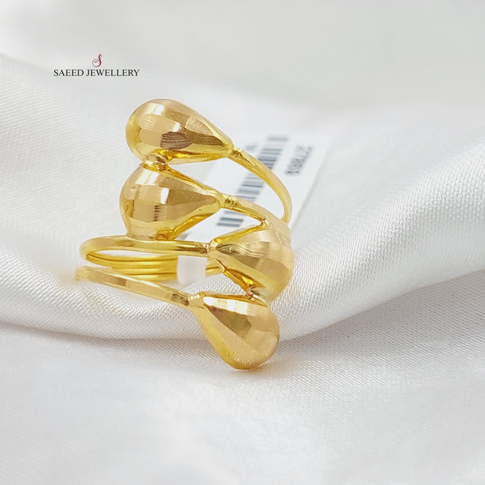 Oval Ring Made Of 21K Yellow Gold by Saeed Jewelry-27869
