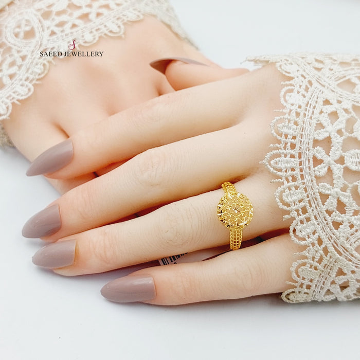 Oval Ring  Made Of 21K Yellow Gold by Saeed Jewelry-29733