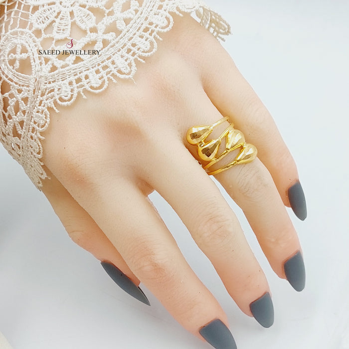 Oval Ring Made Of 21K Yellow Gold by Saeed Jewelry-27869