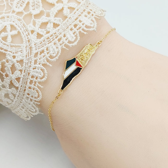 Palestine Bracelet Made Of 18K Yellow Gold by Saeed Jewelry-28087