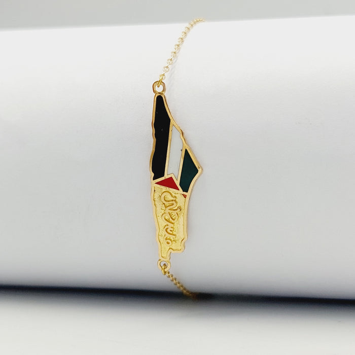 Palestine Bracelet Made Of 18K Yellow Gold by Saeed Jewelry-28087