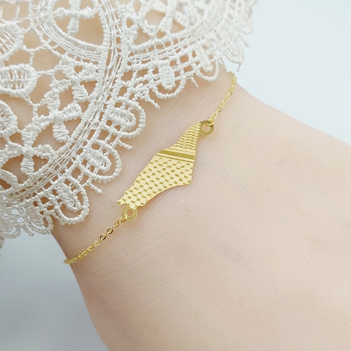 Palestine Bracelet Made Of 18K Yellow Gold by Saeed Jewelry-28443