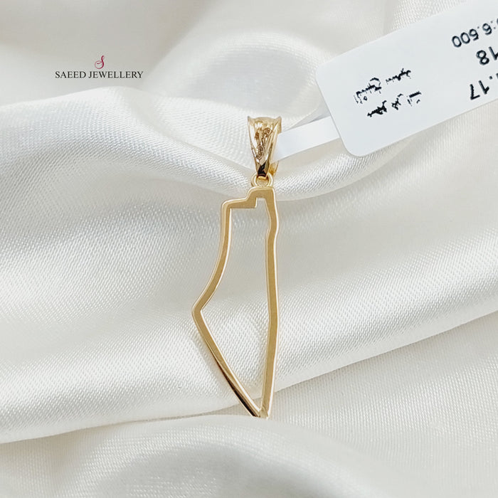 Palestine Pendant  Made Of 18K Yellow Gold by Saeed Jewelry-29799
