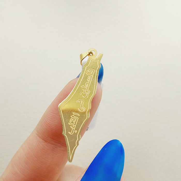 Palestine Pendant Made Of 18K Yellow Gold by Saeed Jewelry-27551
