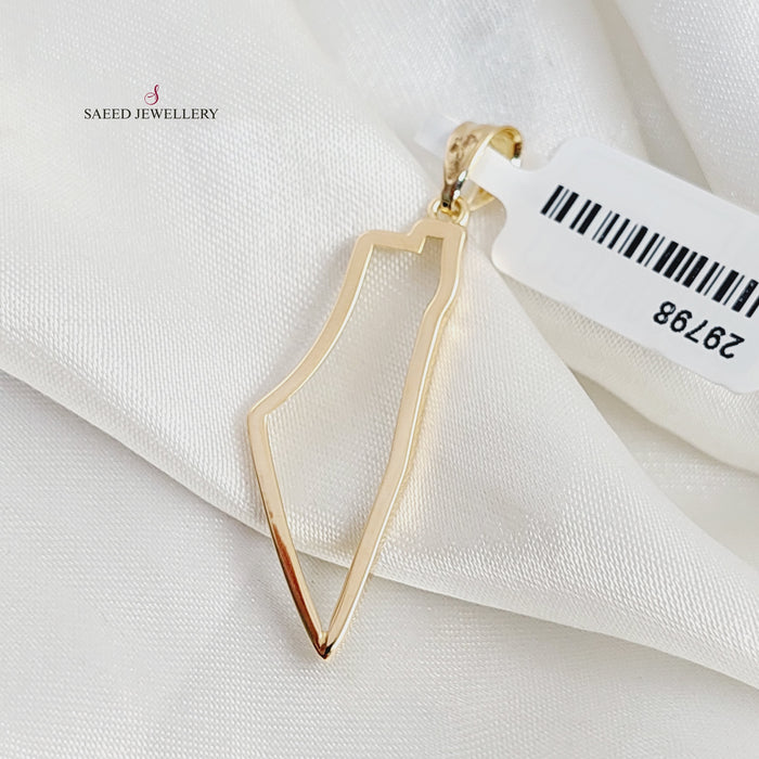 Palestine Pendant  Made Of 18K Yellow Gold by Saeed Jewelry-29798