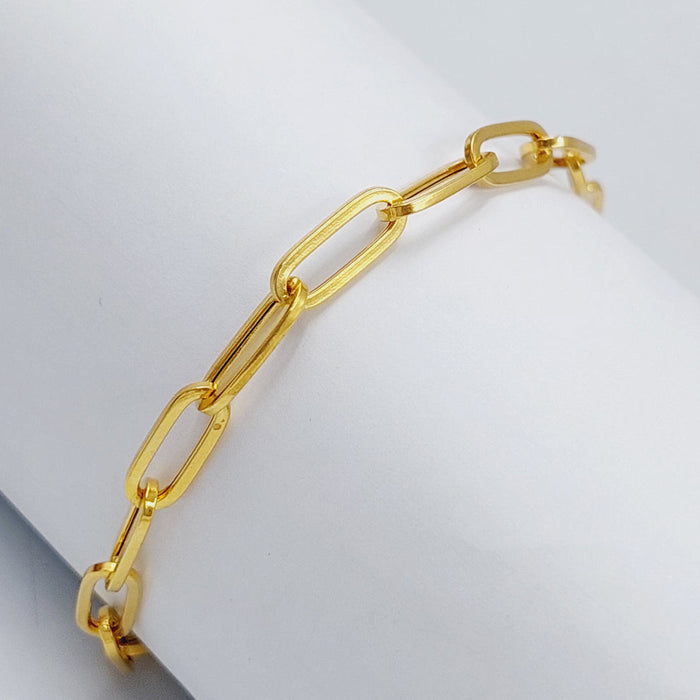 21K Paperclip Bracelet Made of 21K Yellow Gold by Saeed Jewelry-27143