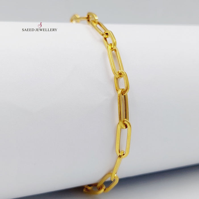 21K Paperclip Bracelet Made of 21K Yellow Gold by Saeed Jewelry-27059