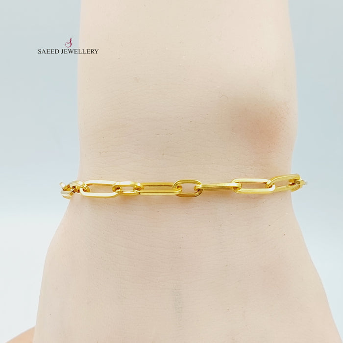 21K Paperclip Bracelet Made of 21K Yellow Gold by Saeed Jewelry-27059