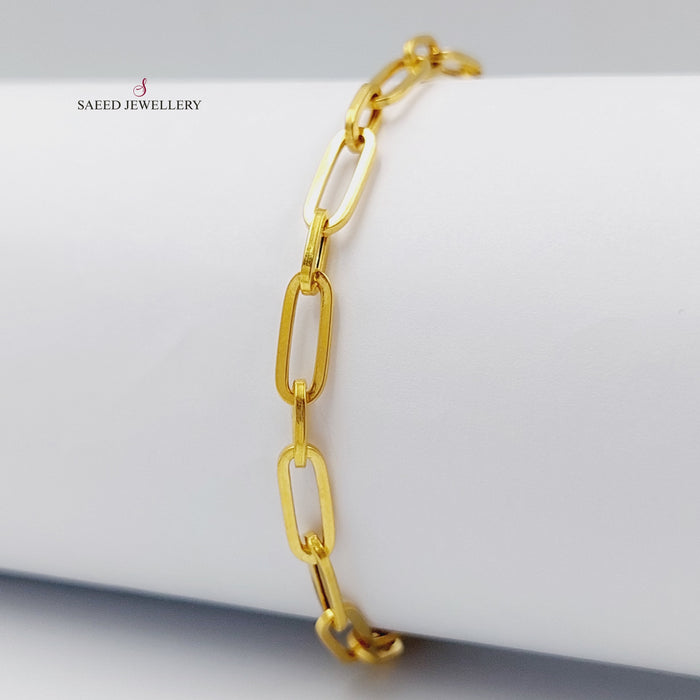 21K Paperclip Bracelet Made of 21K Yellow Gold by Saeed Jewelry-27059