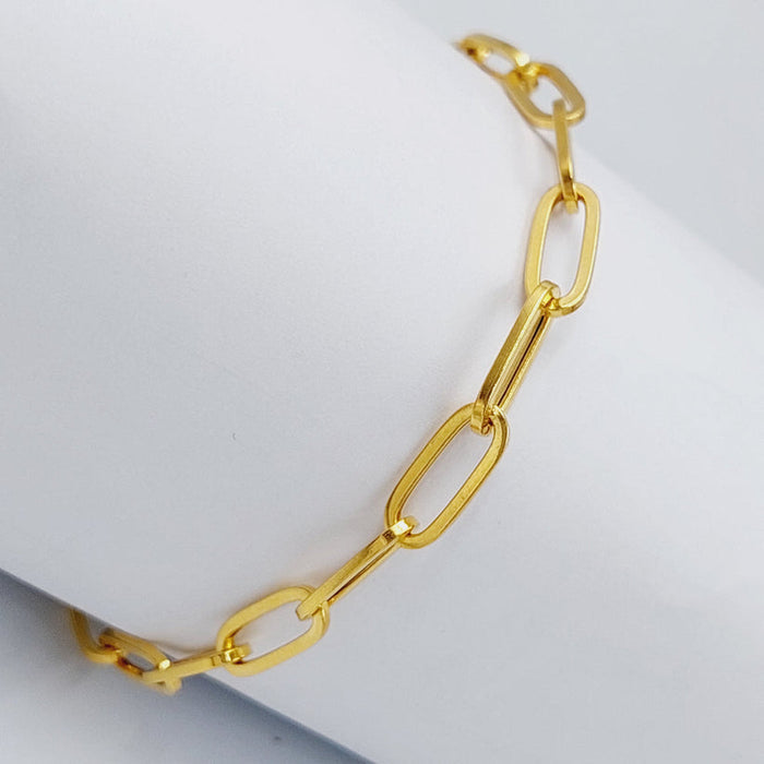 21K Paperclip Bracelet Made of 21K Yellow Gold by Saeed Jewelry-27143