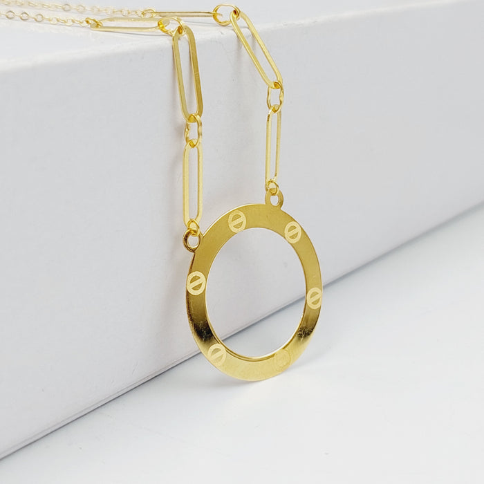 Paperclip Necklace Made Of 18K Yellow Gold by Saeed Jewelry-27556