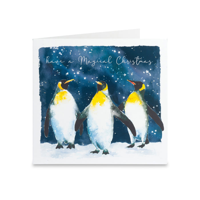 Penguins in the Moonlight Christmas Cards - Pack of 10