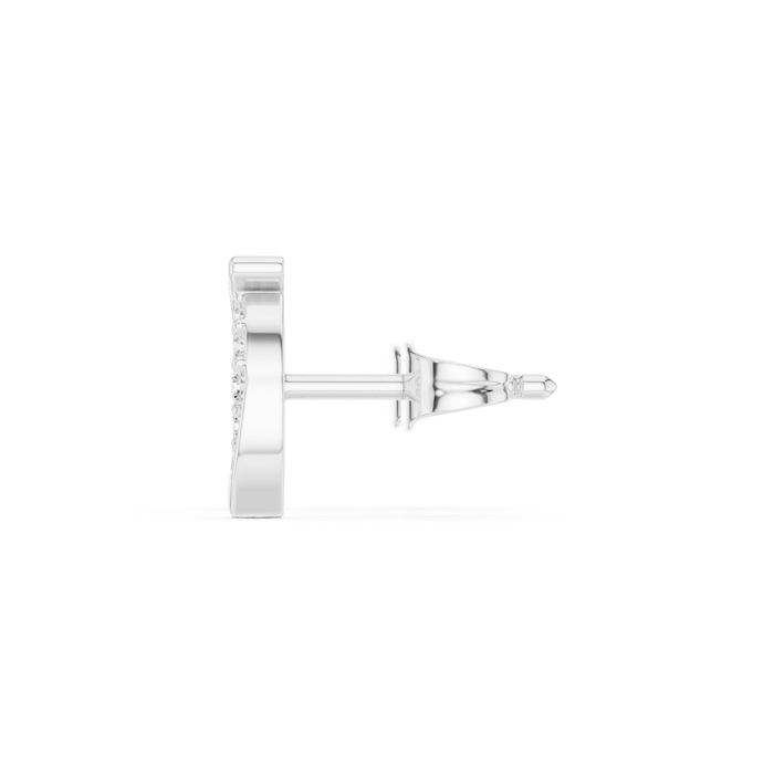 Round Cut Lab Grown Diamond Stud Earrings in Silver