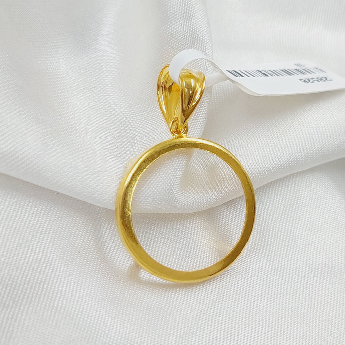 Plain Frame Pendant Made Of 21K Yellow Gold by Saeed Jewelry-28526