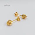 Plain Screw Earrings Made Of  21K Yellow Gold by Saeed Jewelry-27426