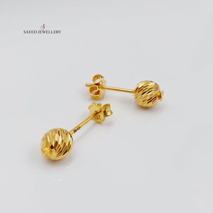 Plain Screw Earrings Made Of  21K Yellow Gold by Saeed Jewelry-27426