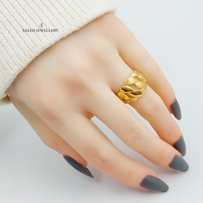 21K Plus Ring Made of 21K Yellow Gold by Saeed Jewelry-27045