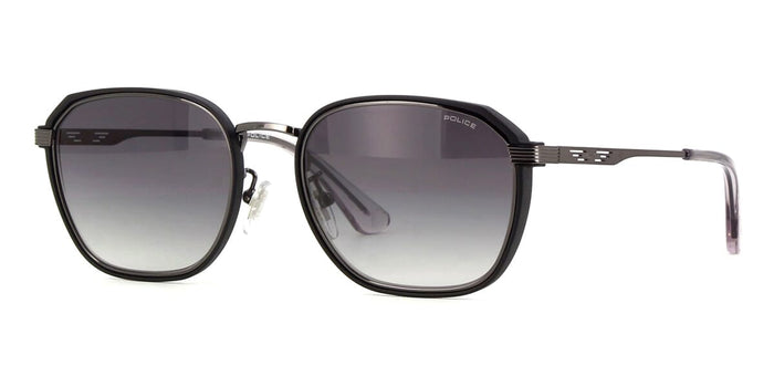 Police Code 3 SPLD46 #colour_shiny ruthenium on matte black/grey gradient with light mirror