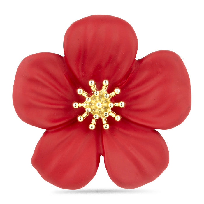 Poppy with Gold Centre Large Brooch