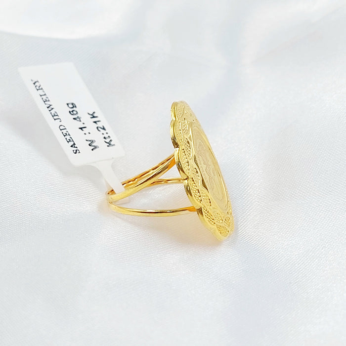 21K خاتم اونصه قشرة-مجوهرات الشيخ سعيد-Saeed Jewelry