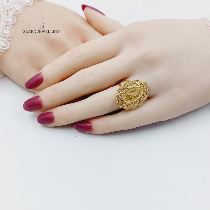 21K خاتم اونصه قشرة-مجوهرات الشيخ سعيد-Saeed Jewelry