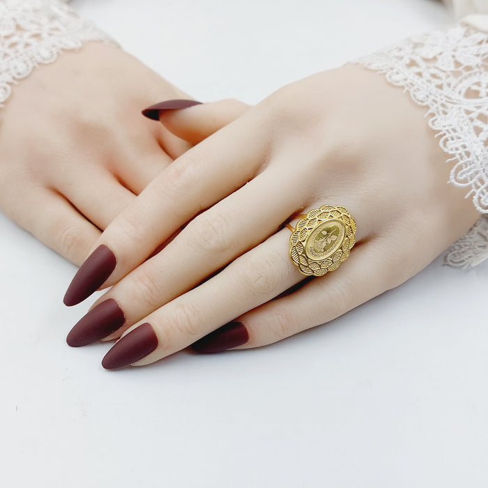 21K خاتم اونصه قشرة-مجوهرات الشيخ سعيد-Saeed Jewelry