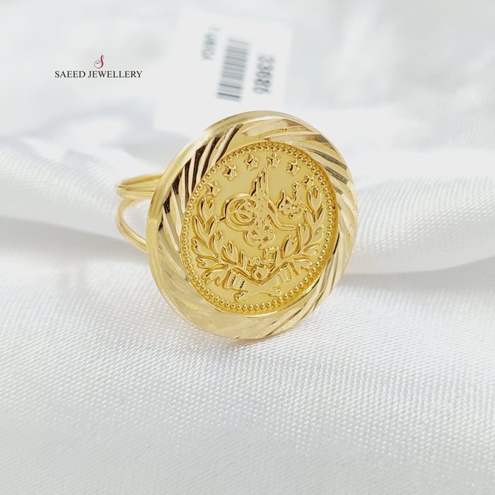 18KK خاتم رشادي قشرة-مجوهرات الشيخ سعيد-Saeed Jewelry