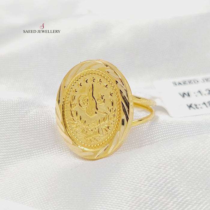 18K خاتم رشادي قشرة-مجوهرات الشيخ سعيد-Saeed Jewelry
