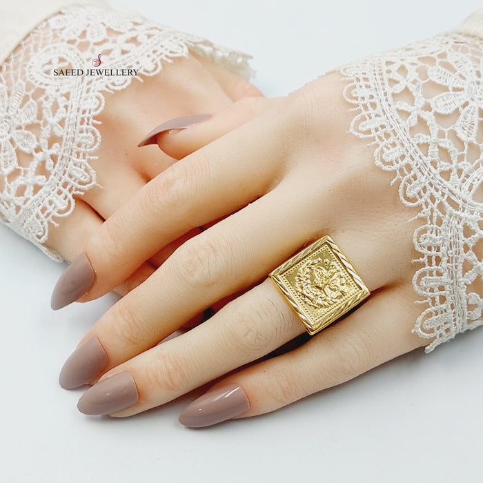 18K خاتم رشادي قشرة-مجوهرات الشيخ سعيد-Saeed Jewelry