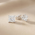 Princess Cut Lab Grown Diamond Stud Earrings in Silver
