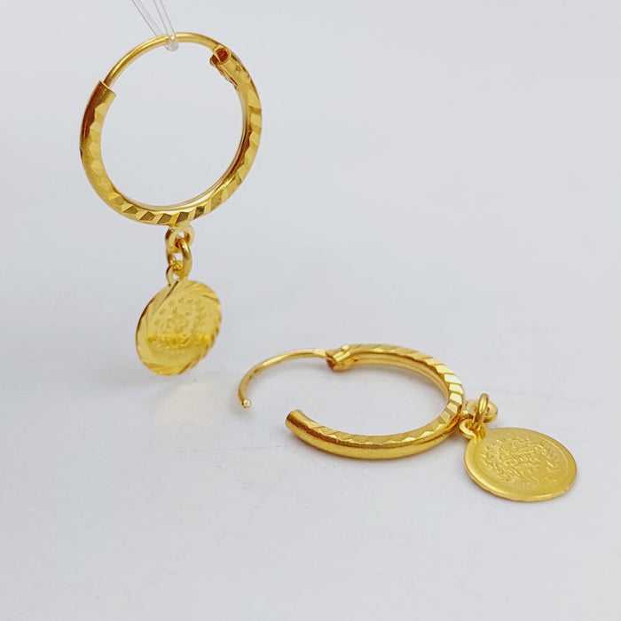 21K Rashadi Earrings Made of 21K Yellow Gold by Saeed Jewelry-25699