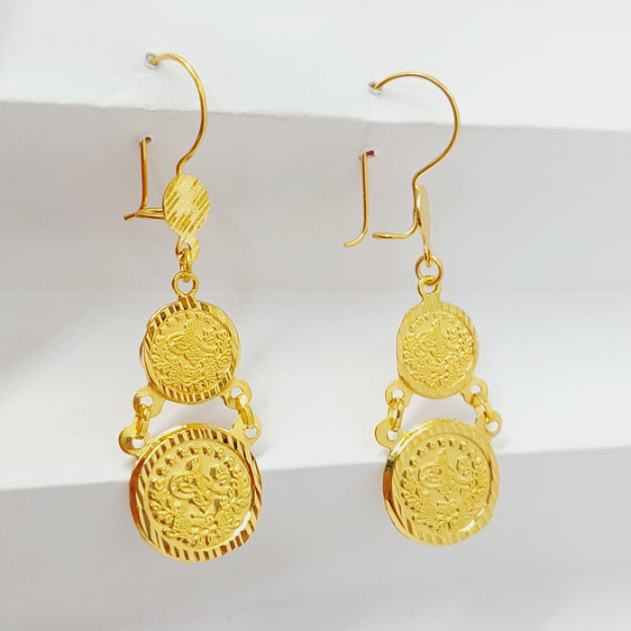 Rashadi Earrings Made Of 21K Yellow Gold by Saeed Jewelry-28101