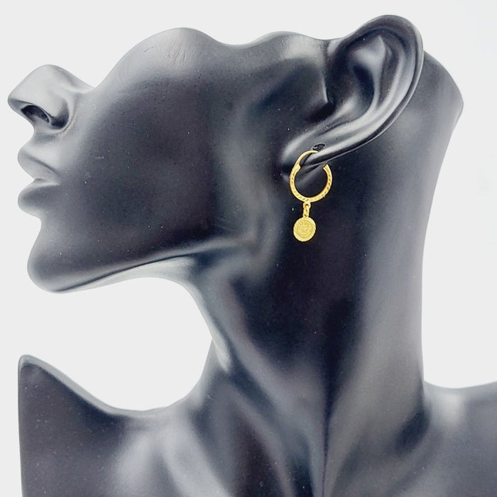 21K Rashadi Earrings Made of 21K Yellow Gold by Saeed Jewelry-25699
