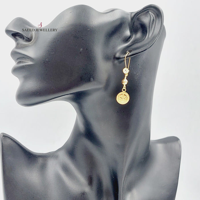 21K Rashadi Earrings Made of 21K Yellow Gold by Saeed Jewelry-25741
