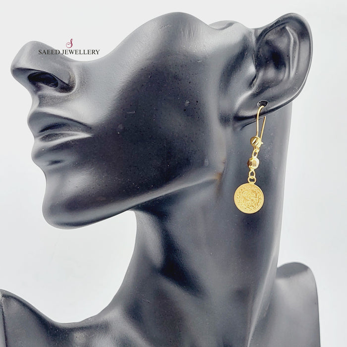 21K Rashadi Earrings Made of 21K Yellow Gold by Saeed Jewelry-25743
