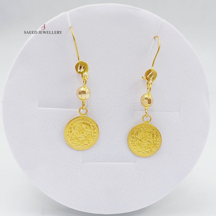 21K Rashadi Earrings Made of 21K Yellow Gold by Saeed Jewelry-25742