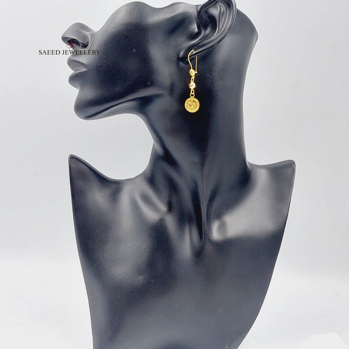 21K Rashadi Earrings Made of 21K Yellow Gold by Saeed Jewelry-25741