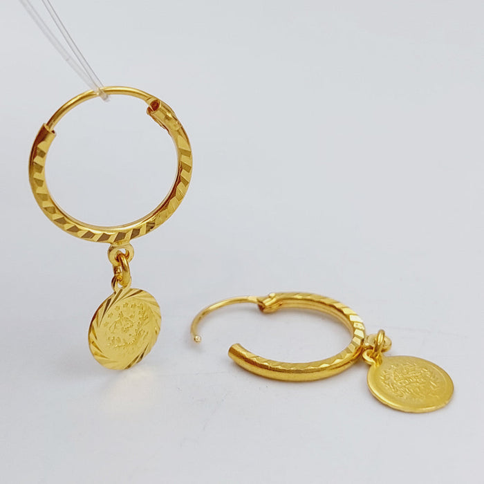 21K Rashadi Earrings Made of 21K Yellow Gold by Saeed Jewelry-25699