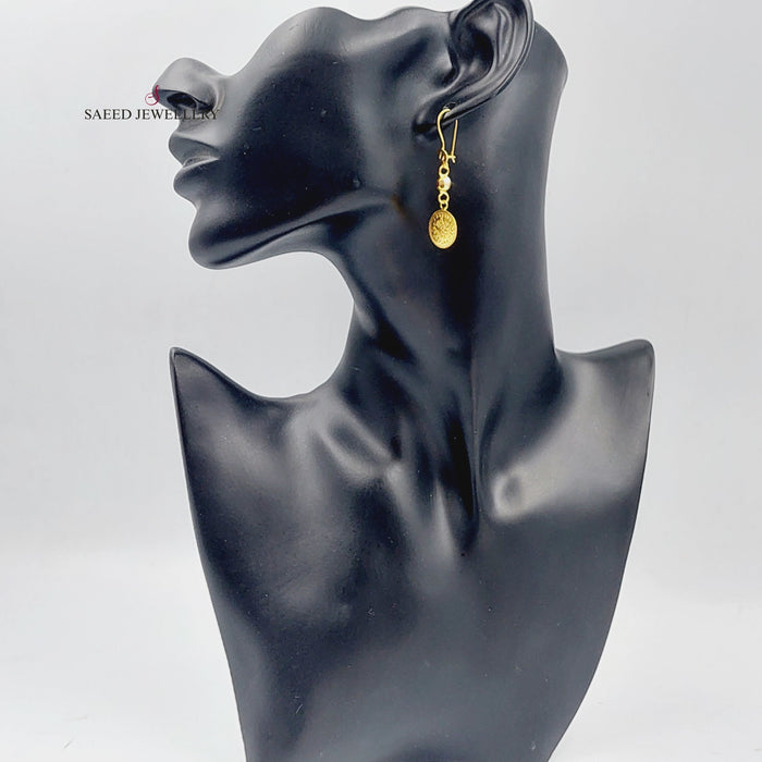 21K Rashadi Earrings Made of 21K Yellow Gold by Saeed Jewelry-25742
