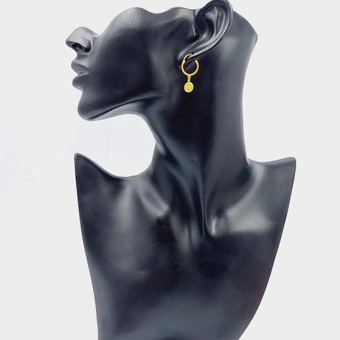 21K Rashadi Earrings Made of 21K Yellow Gold by Saeed Jewelry-25458