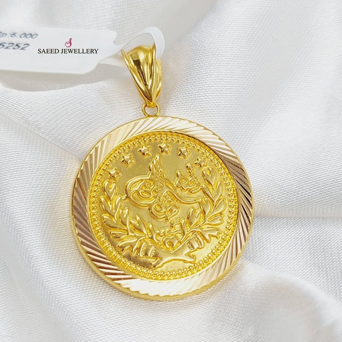 21K Rashadi Model Pendant Made of 21K Yellow Gold by Saeed Jewelry-26964
