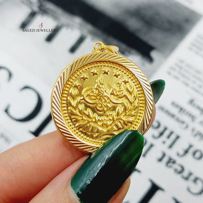 21K Rashadi Model Pendant Made of 21K Yellow Gold by Saeed Jewelry-26832