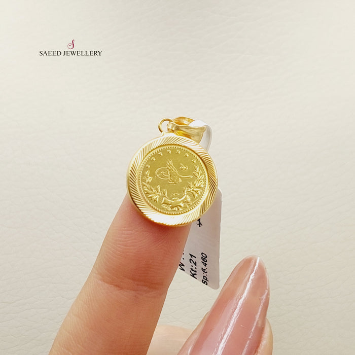 21K Rashadi Model Pendant Made of 21K Yellow Gold by Saeed Jewelry-26966
